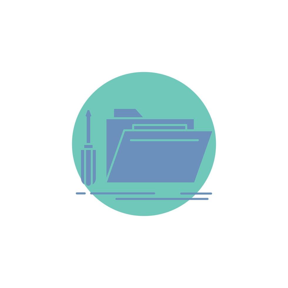 folder. tool. repair. resource. service Glyph Icon. vector