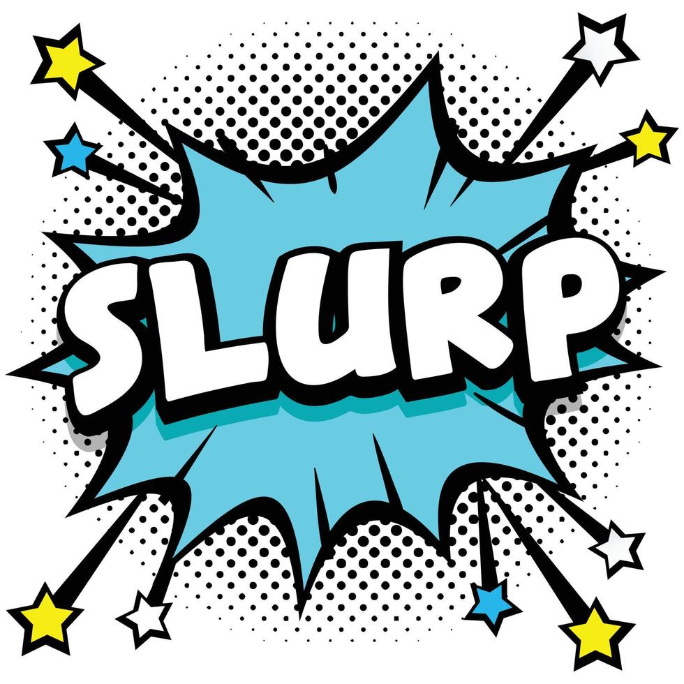 slurp Pop art comic speech bubbles book sound effects vector