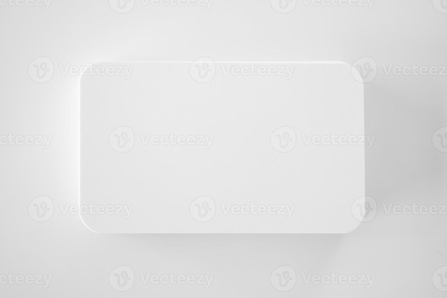 Mockup white business card on white background photo
