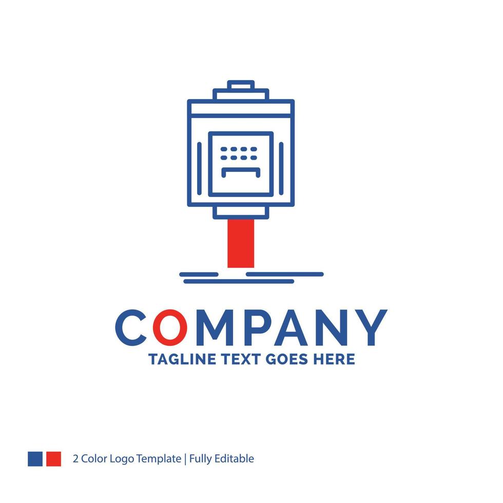 Company Name Logo Design For valet. parking. service. hotel. valley. Blue and red Brand Name Design with place for Tagline. Abstract Creative Logo template for Small and Large Business. vector
