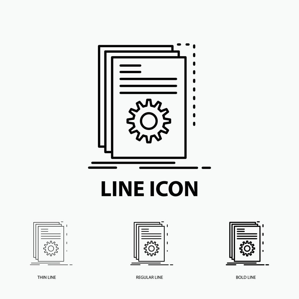 App. build. developer. program. script Icon in Thin. Regular and Bold Line Style. Vector illustration