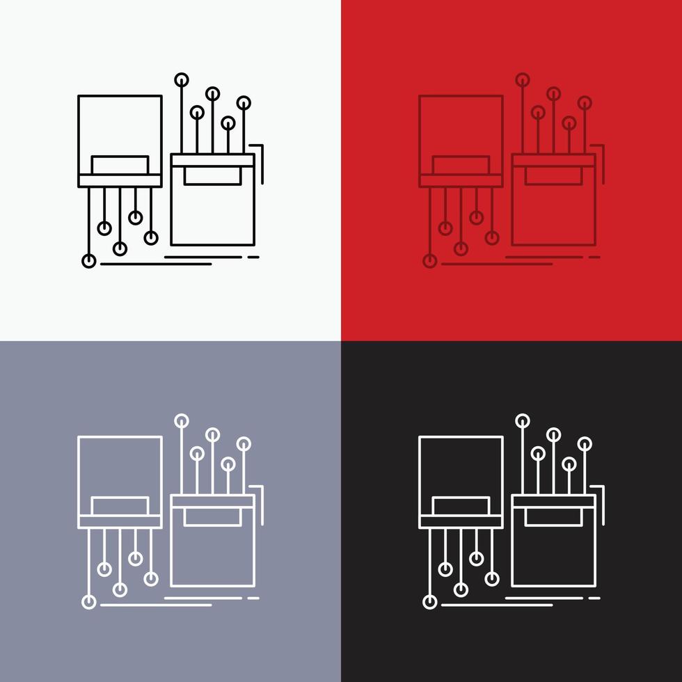 digital. fibra. electrónico. carril. icono de cable sobre varios antecedentes. diseño de estilo de línea. diseñado para web y aplicación. eps 10 ilustración vectorial vector