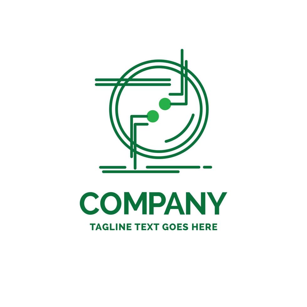cadena. conectar. conexión. Enlace. plantilla de logotipo de empresa plana de alambre. diseño creativo de marca verde. vector
