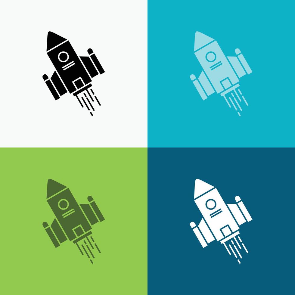 space craft. shuttle. space. rocket. launch Icon Over Various Background. glyph style design. designed for web and app. Eps 10 vector illustration