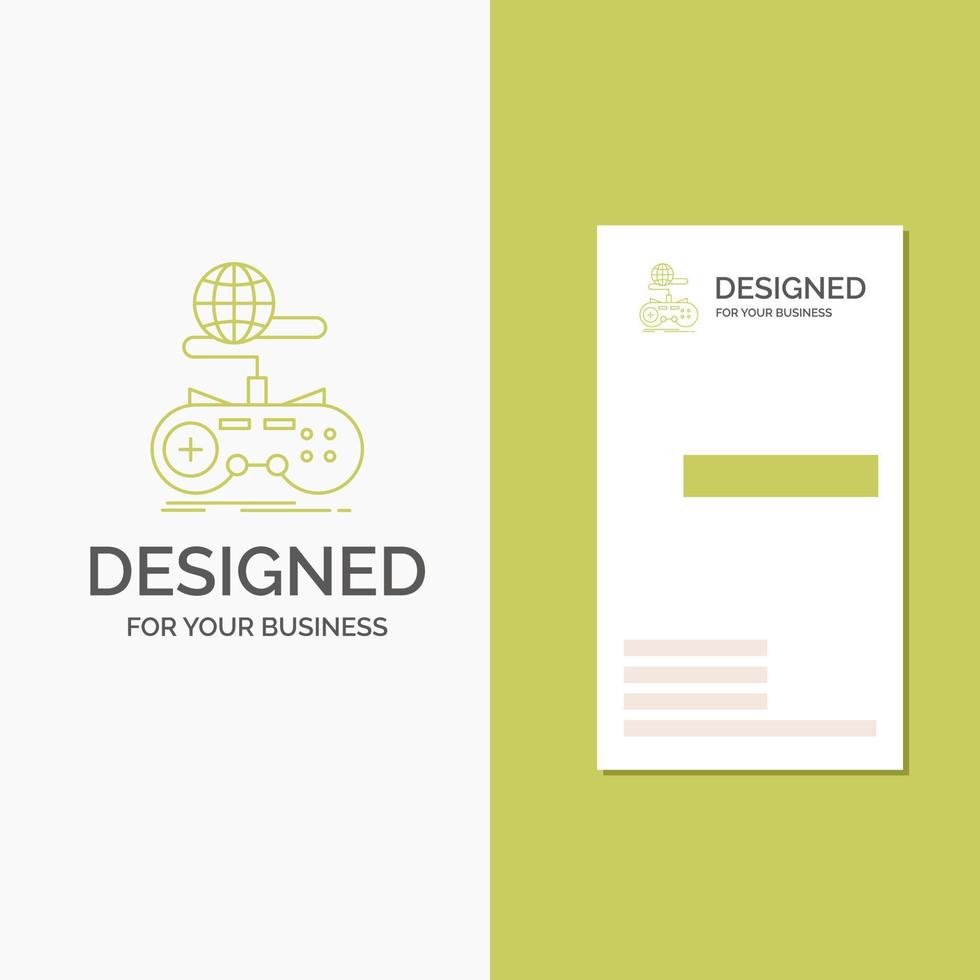 Business Logo for Game. gaming. internet. multiplayer. online. Vertical Green Business .Visiting Card template. Creative background vector illustration