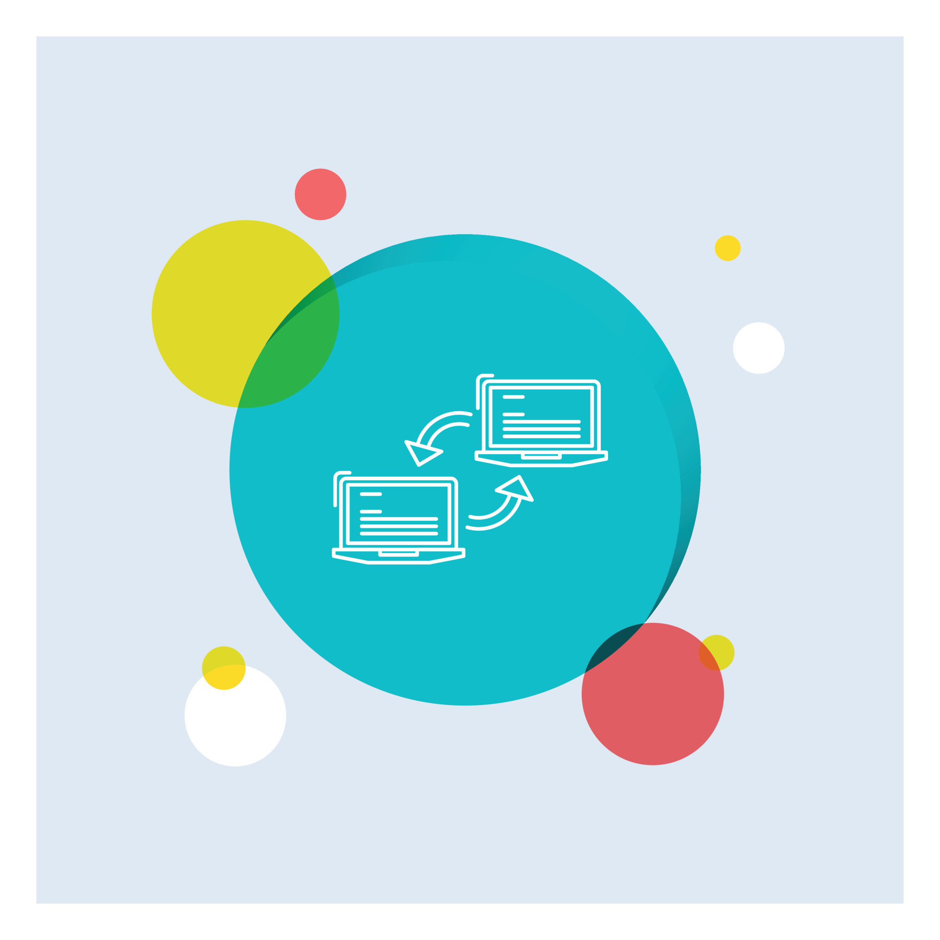 Computer. connection. link. network. sync White Line Icon colorful