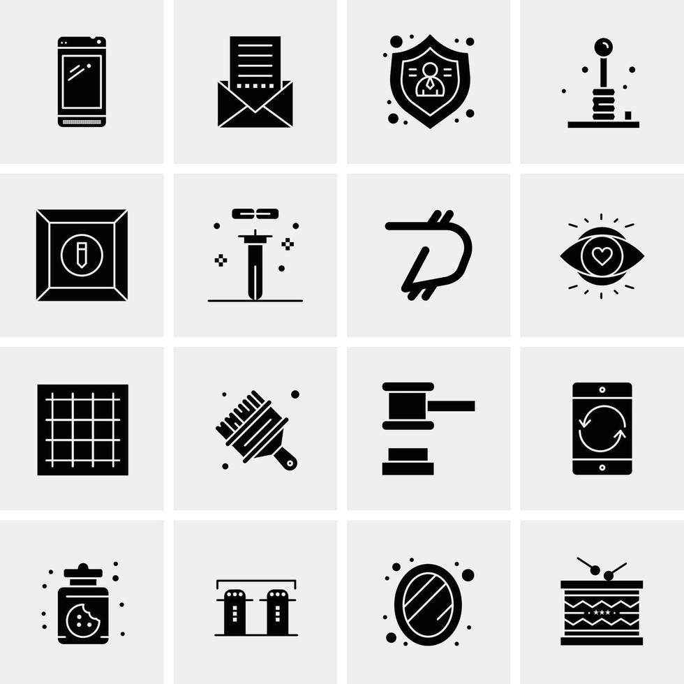 16 iconos de negocios universales vector ilustración de icono creativo para usar en proyectos relacionados con la web y dispositivos móviles