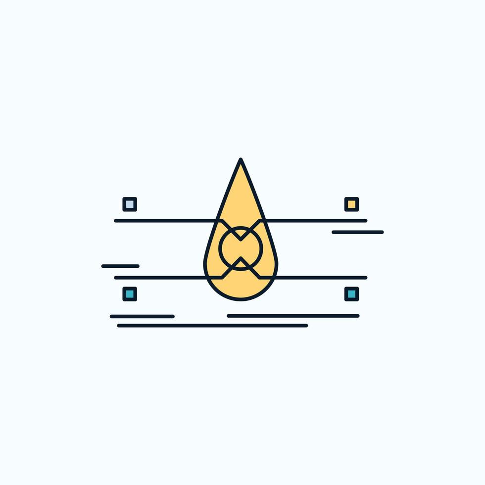 water. Monitoring. Clean. Safety. smart city Flat Icon. green and Yellow sign and symbols for website and Mobile appliation. vector illustration