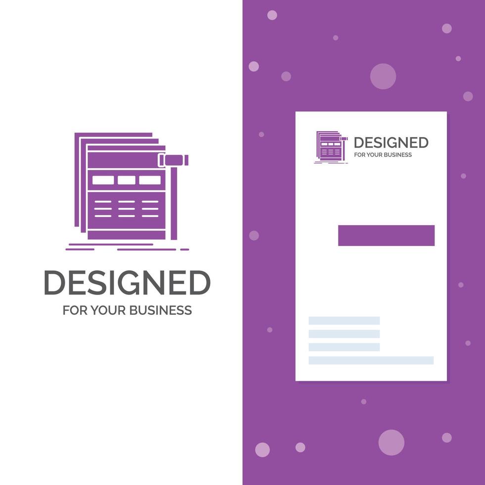 Business Logo for Internet. page. web. webpage. wireframe. Vertical Purple Business .Visiting Card template. Creative background vector illustration