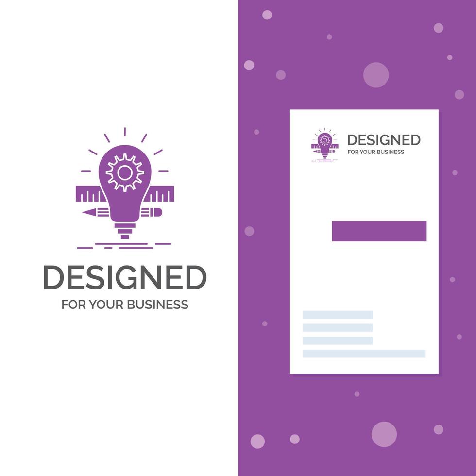 Business Logo for Development. idea. bulb. pencil. scale. Vertical Purple Business .Visiting Card template. Creative background vector illustration