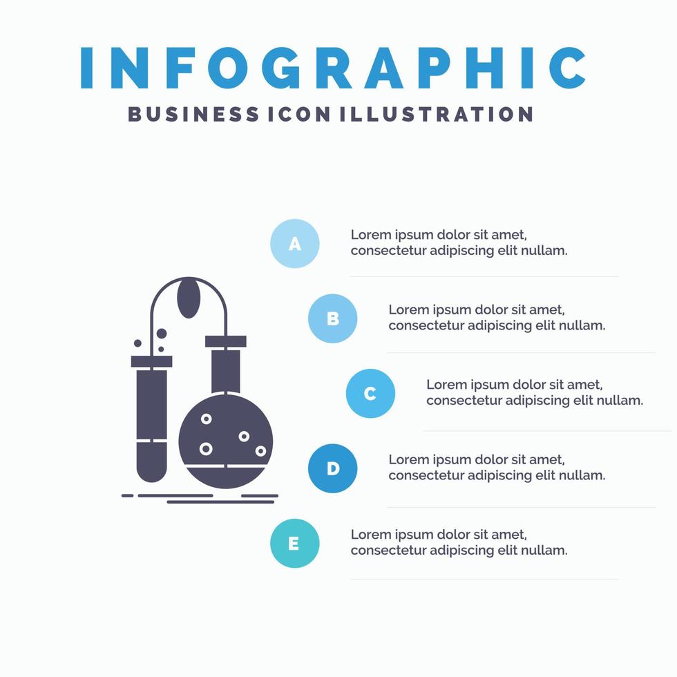 Testing. Chemistry. flask. lab. science Infographics Template for Website and Presentation. GLyph Gray icon with Blue infographic style vector illustration.