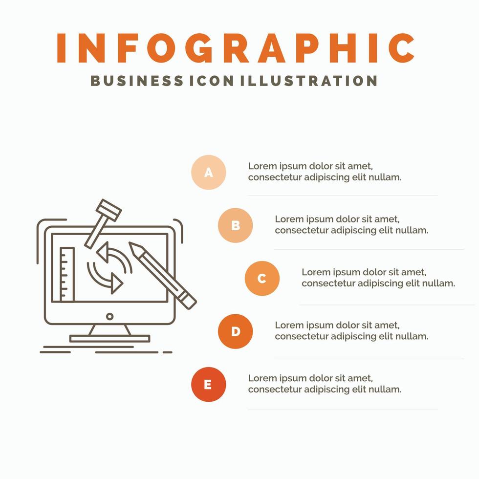 engineering. project. tools. workshop. processing Infographics Template for Website and Presentation. Line Gray icon with Orange infographic style vector illustration