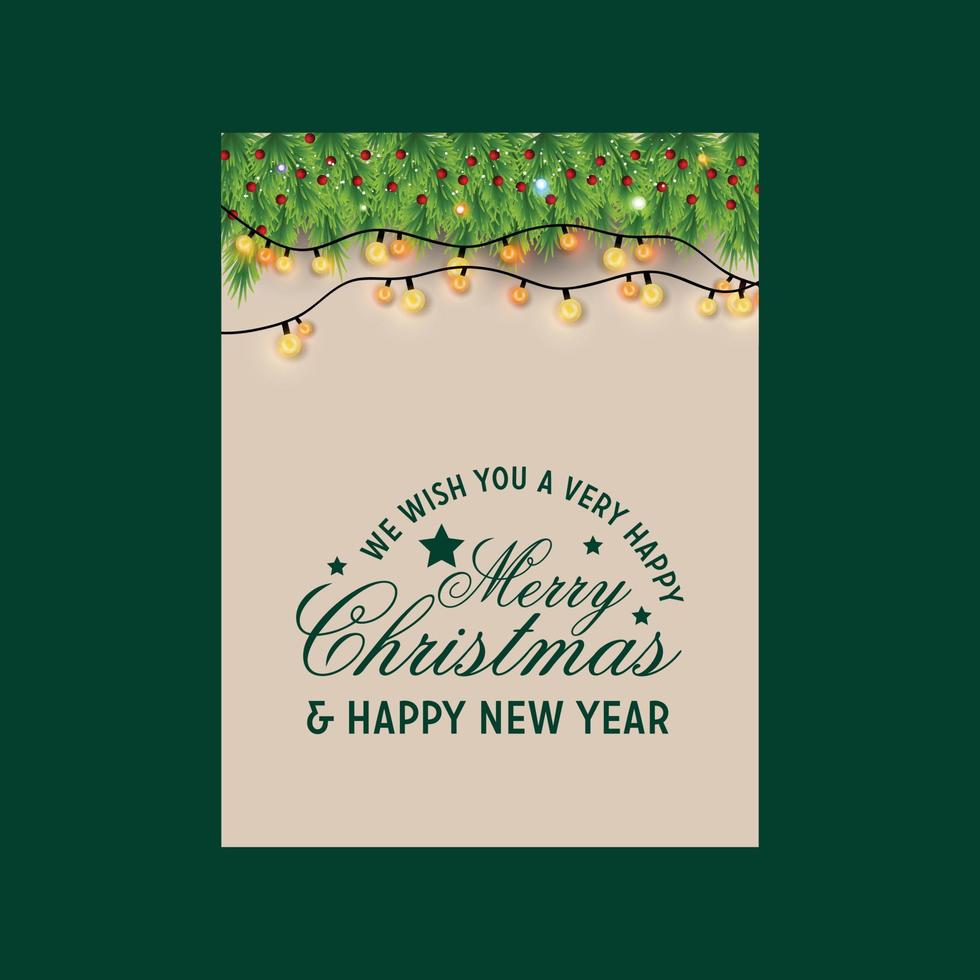 We Wish you a Very Happy Merry Christmas and Happy New year Lights Background vector