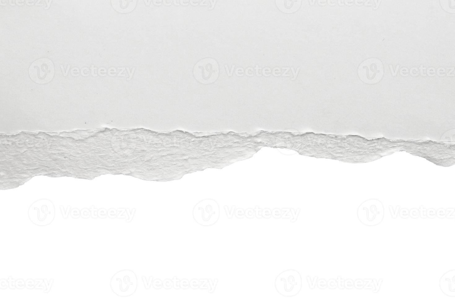 White ripped paper torn edges strips isolated on white background photo