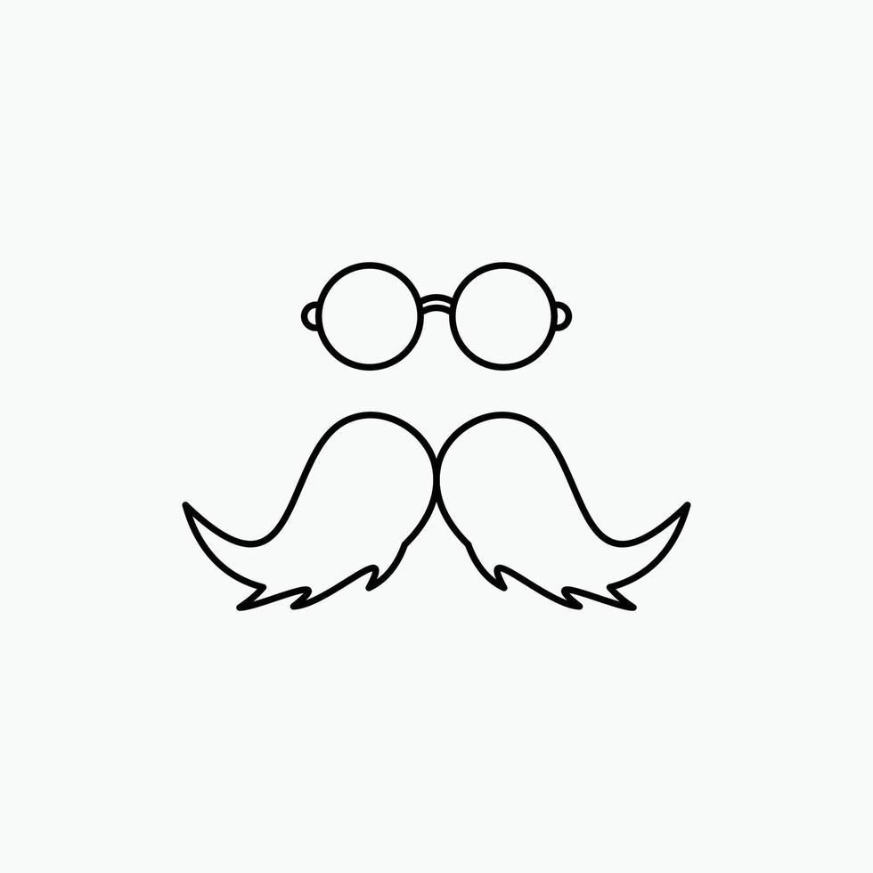 moustache. Hipster. movember. male. men Line Icon. Vector isolated illustration