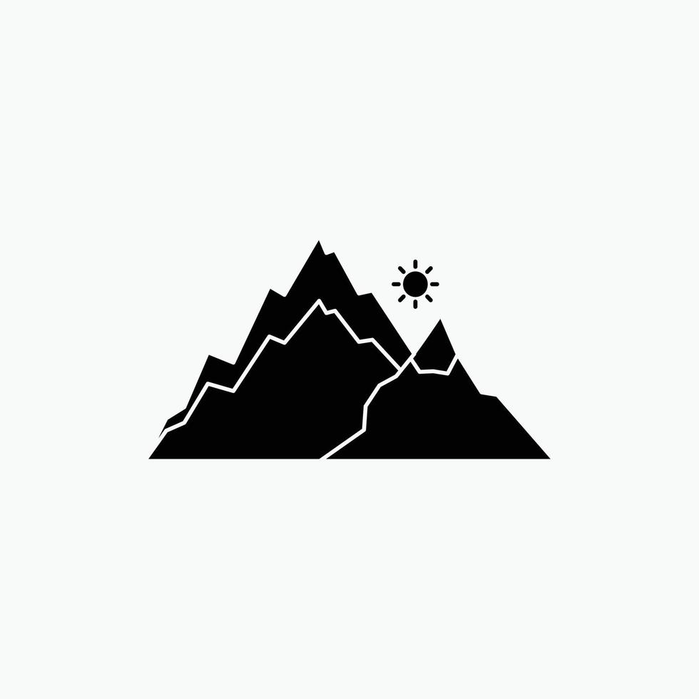 mountain. landscape. hill. nature. tree Glyph Icon. Vector isolated illustration