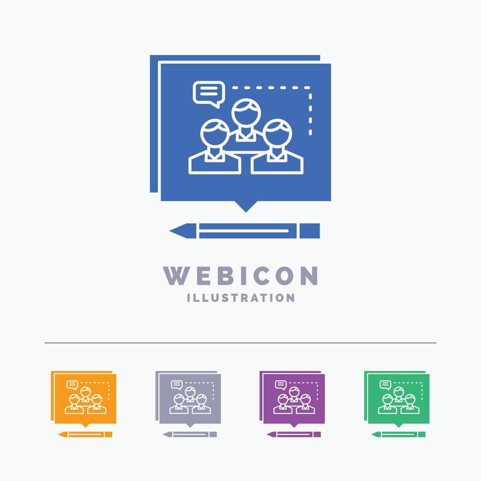 Analysis. argument. business. convince. debate 5 Color Glyph Web Icon Template isolated on white. Vector illustration