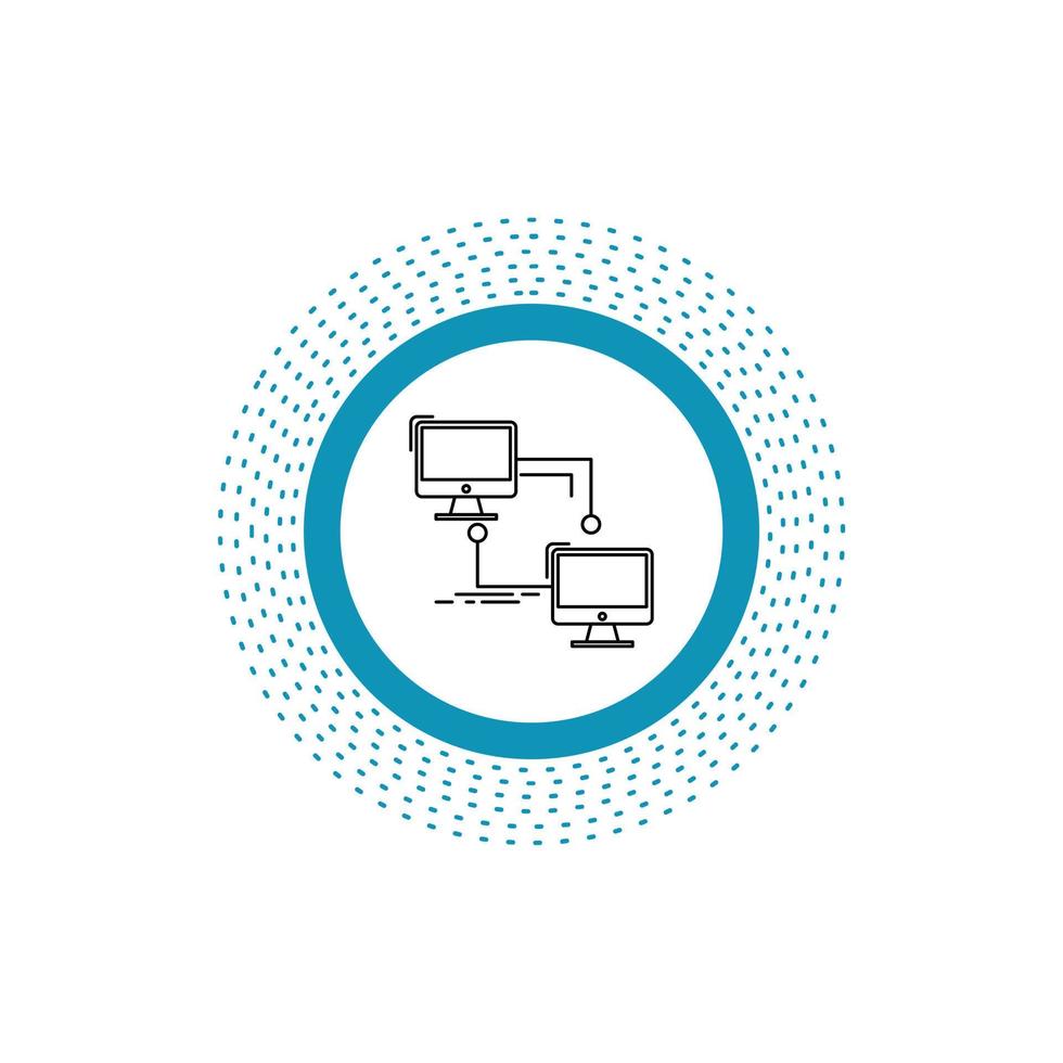 local. lan. connection. sync. computer Line Icon. Vector isolated illustration