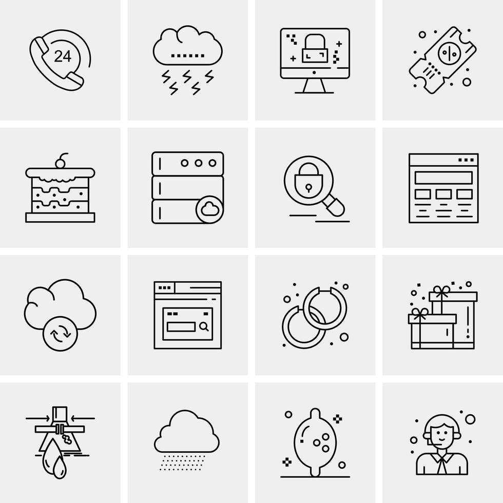 16 iconos universales de negocios vector ilustración de icono creativo para usar en proyectos relacionados con la web y dispositivos móviles