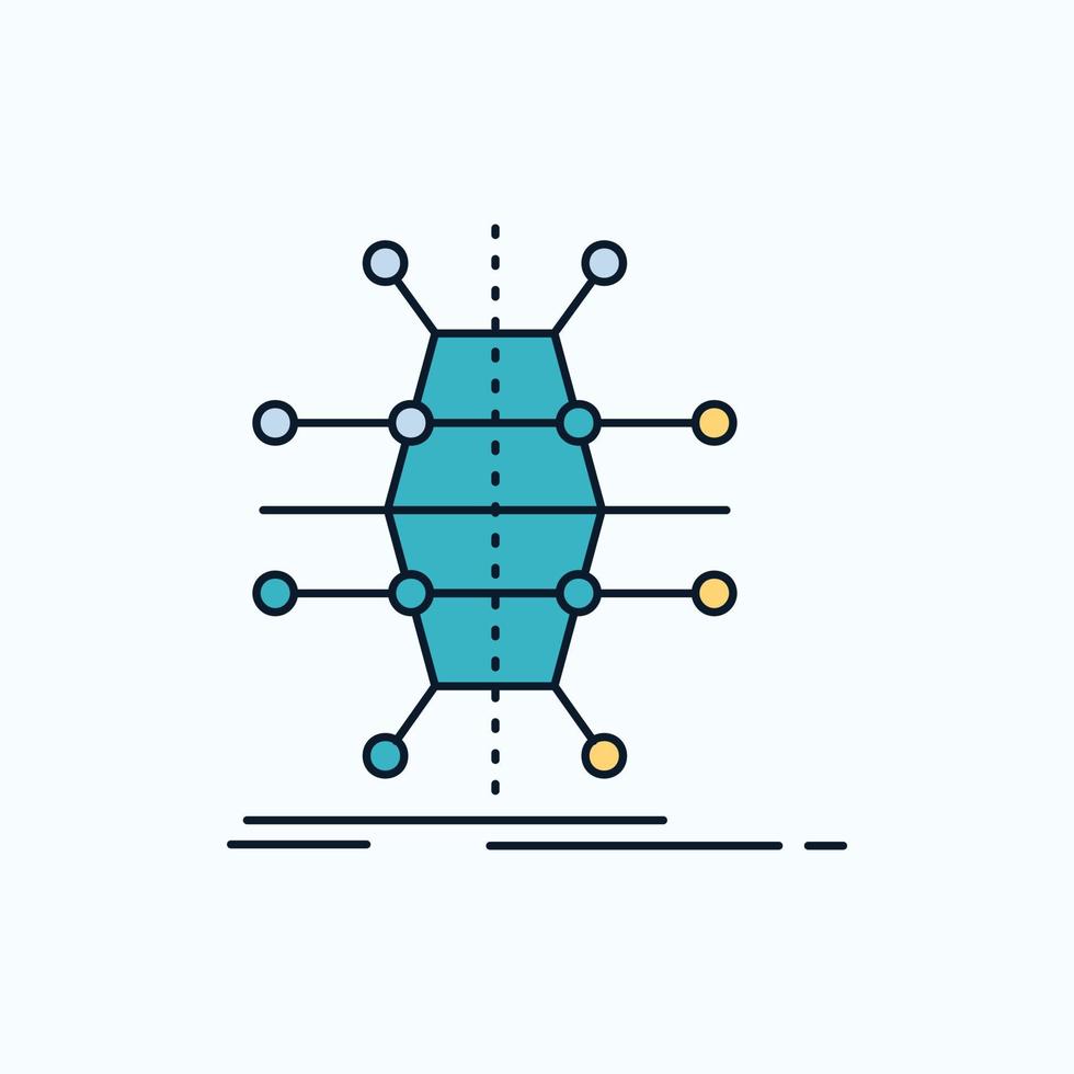 Distribution. grid. infrastructure. network. smart Flat Icon. green and Yellow sign and symbols for website and Mobile appliation. vector illustration