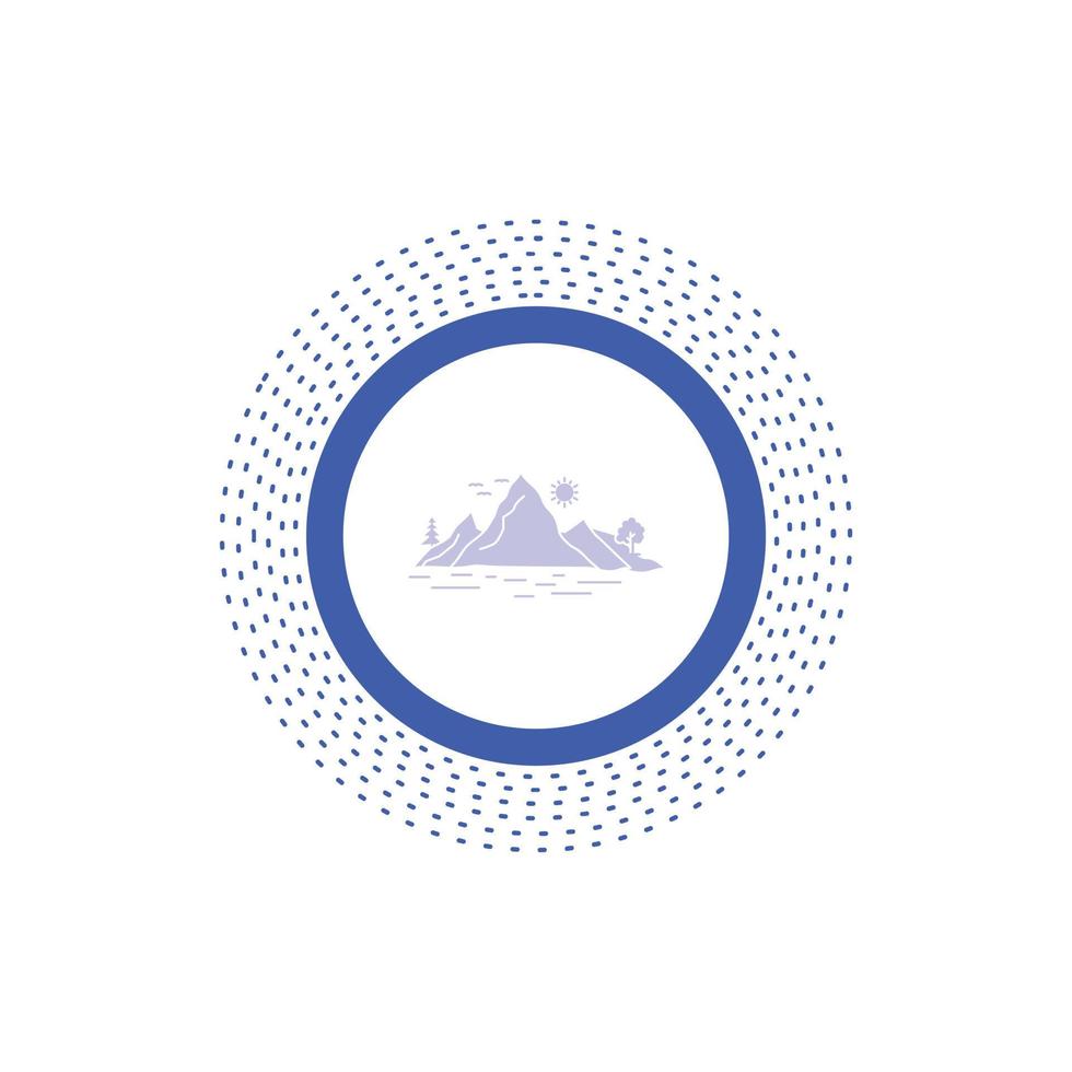 Nature. hill. landscape. mountain. tree Glyph Icon. Vector isolated illustration