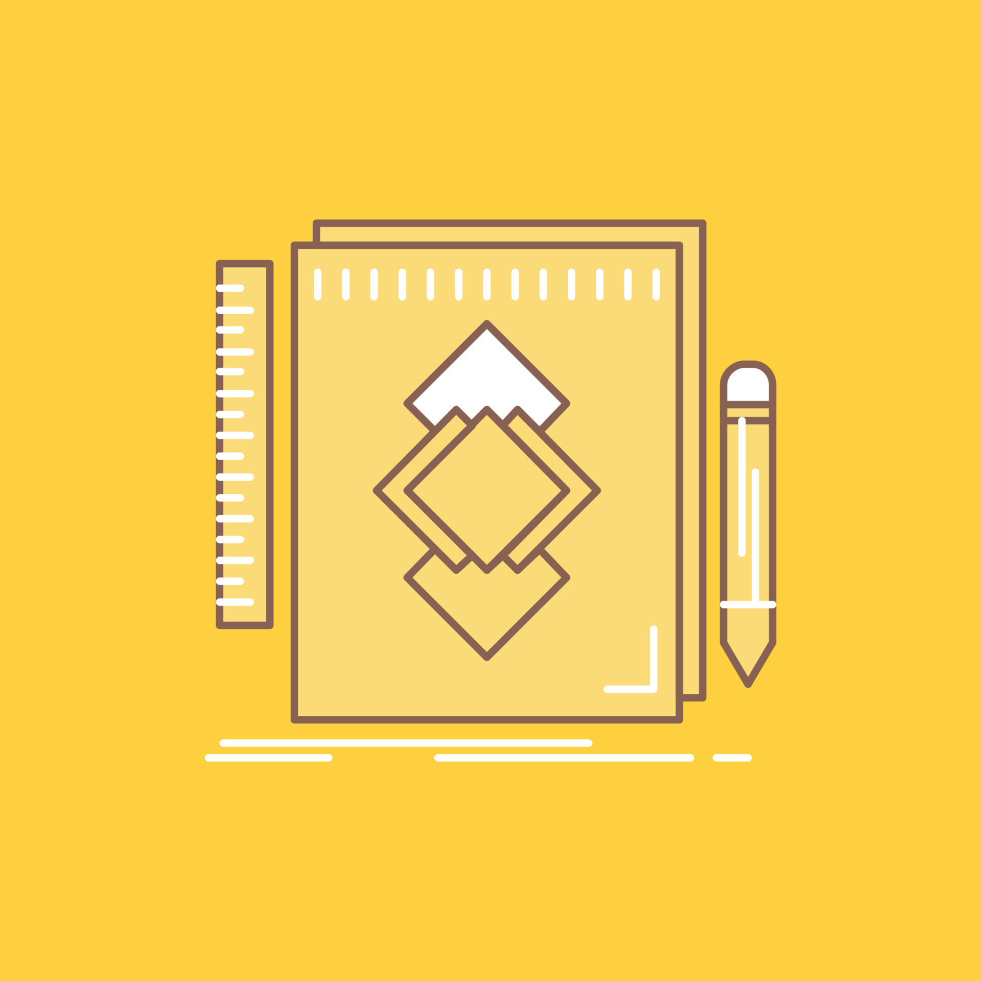 design. Tool. identity. draw. development Flat Line Filled Icon