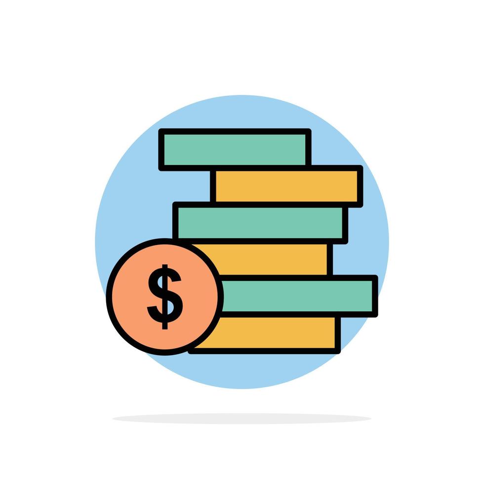 Coins Money Cash Gold Money Abstract Circle Background Flat color Icon vector