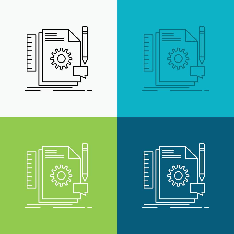 Creative. design. develop. feedback. support Icon Over Various Background. Line style design. designed for web and app. Eps 10 vector illustration