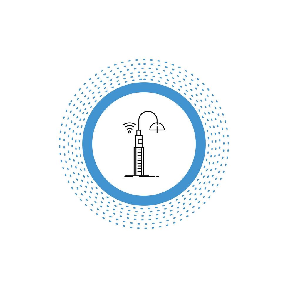 lights. street. wifi. smart. technology Line Icon. Vector isolated illustration