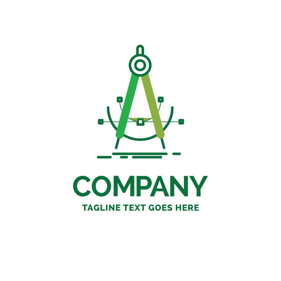 Precision. accure. geometry. compass. measurement Flat Business Logo template. Creative Green Brand Name Design. vector