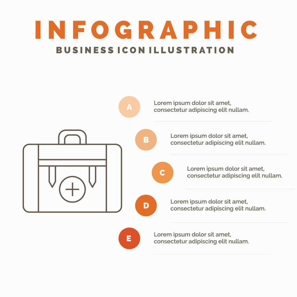 bag. camping. health. hiking. luggage Infographics Template for Website and Presentation. Line Gray icon with Orange infographic style vector illustration