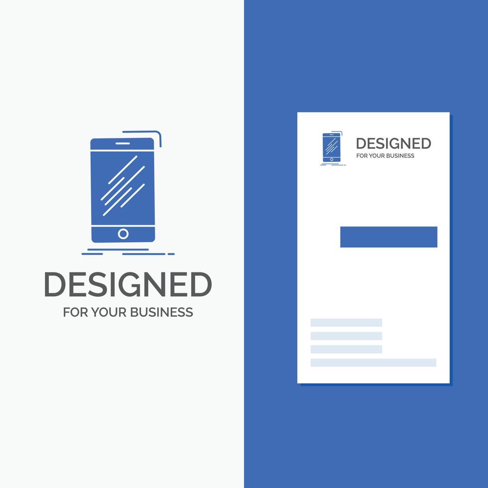 Business Logo for Device. mobile. phone. smartphone. telephone. Vertical Blue Business .Visiting Card template. vector