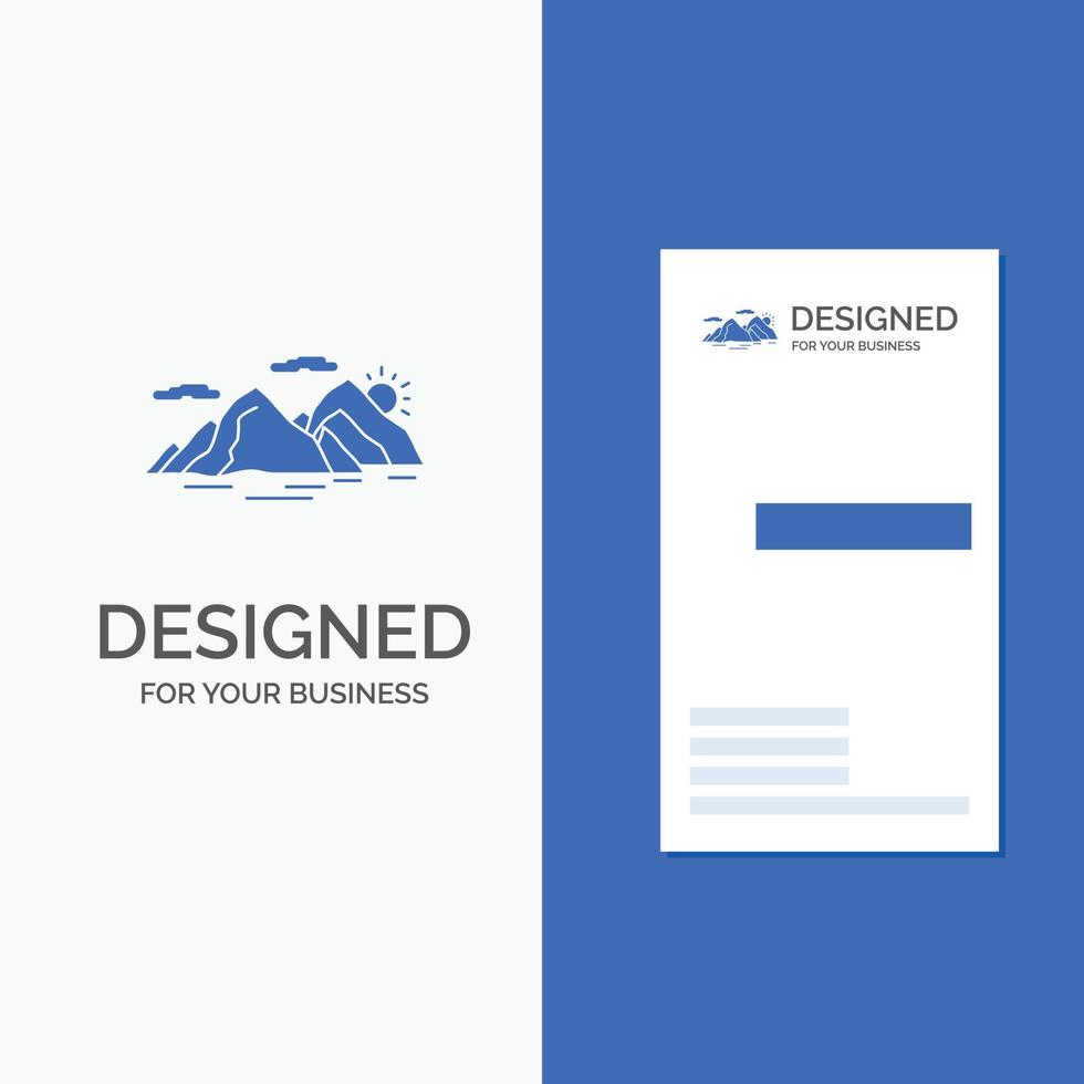 Business Logo for Mountain. hill. landscape. nature. evening. Vertical Blue Business .Visiting Card template. vector