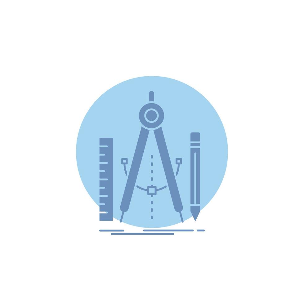 Build. design. geometry. math. tool Glyph Icon. vector