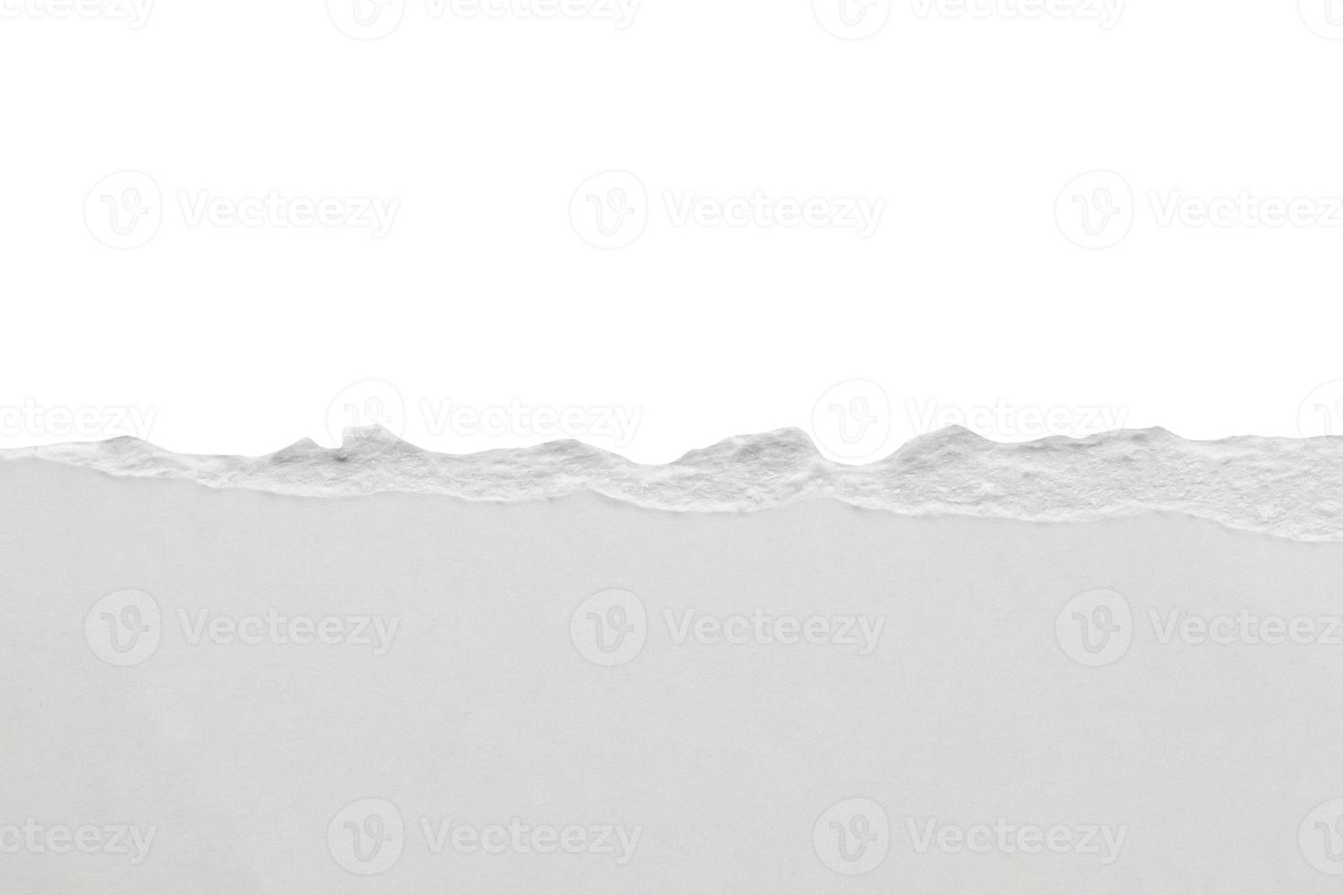 White ripped paper torn edges strips isolated on white background photo