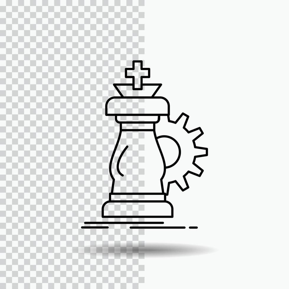 strategy. chess. horse. knight. success Line Icon on Transparent Background. Black Icon Vector Illustration