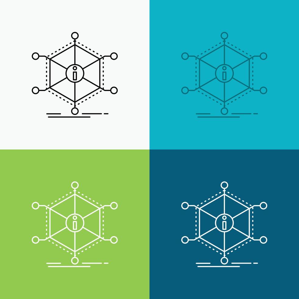 Data. help. info. information. resources Icon Over Various Background. Line style design. designed for web and app. Eps 10 vector illustration