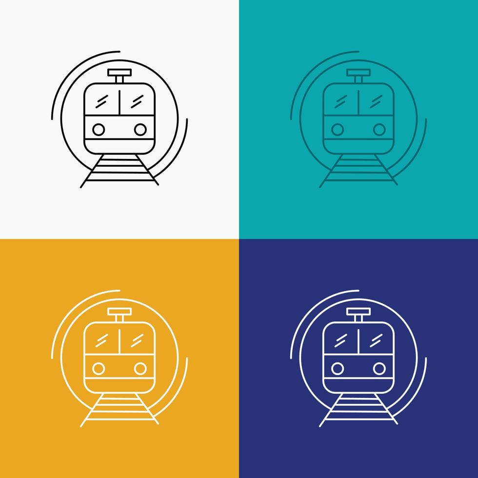 metro. train. smart. public. transport Icon Over Various Background. Line style design. designed for web and app. Eps 10 vector illustration