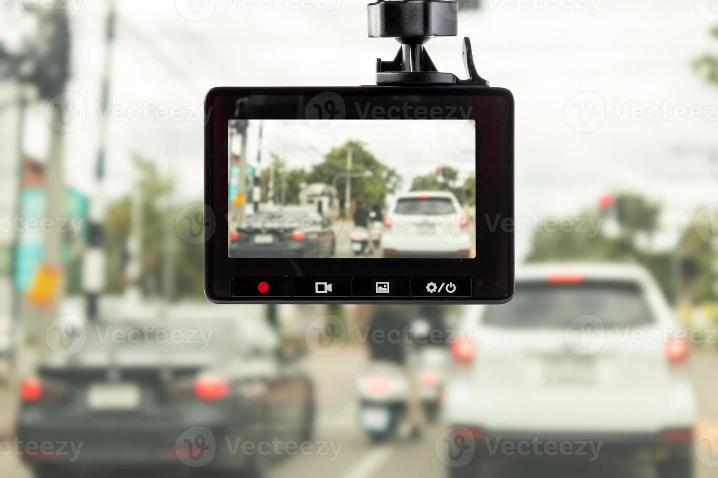 Car CCTV camera video recorder for driving safety on the road photo