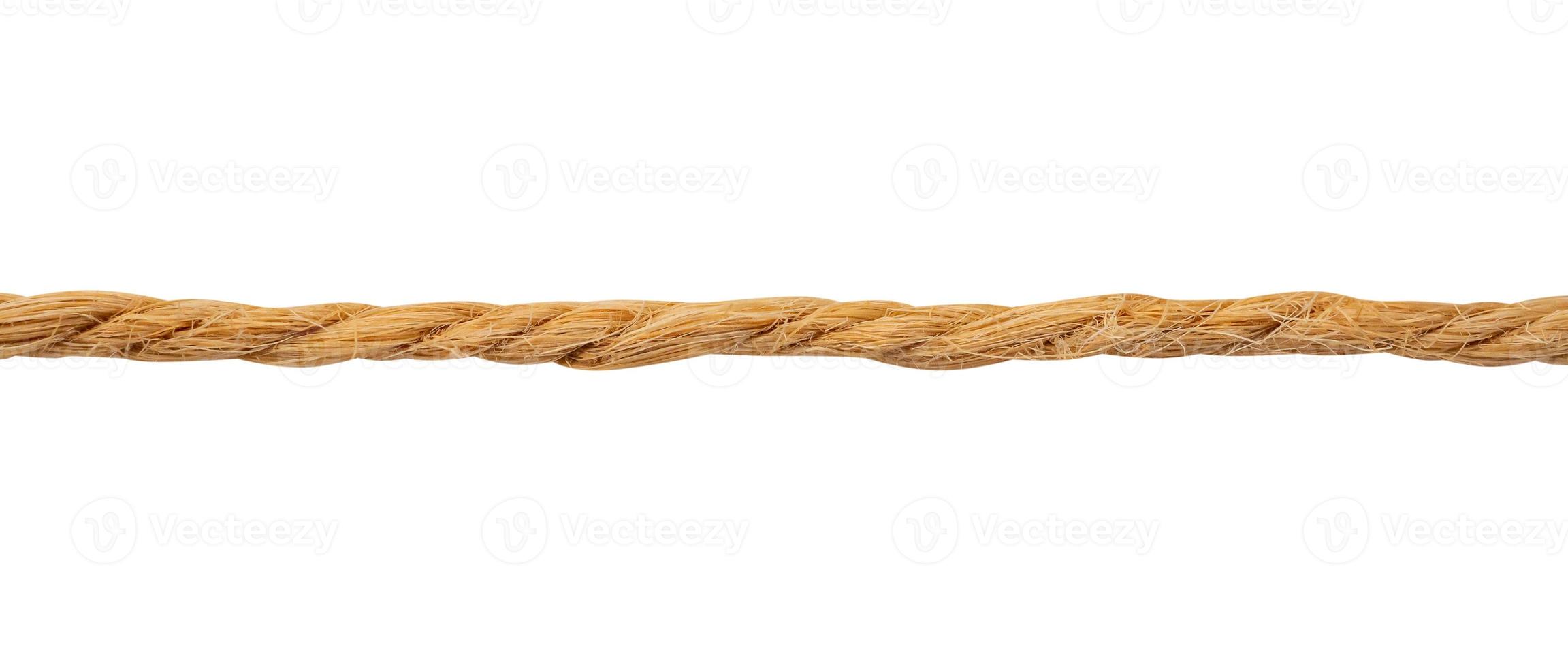 brown rope string isolated on white background photo