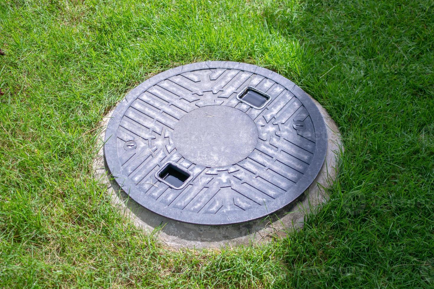 Septic tank cover underground waste treatment system photo