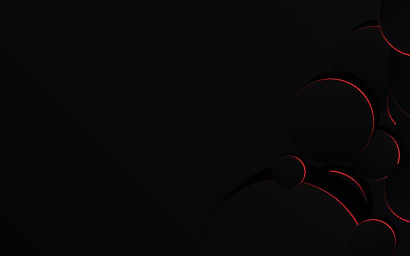 Abstract Red Circle on black background technology vector