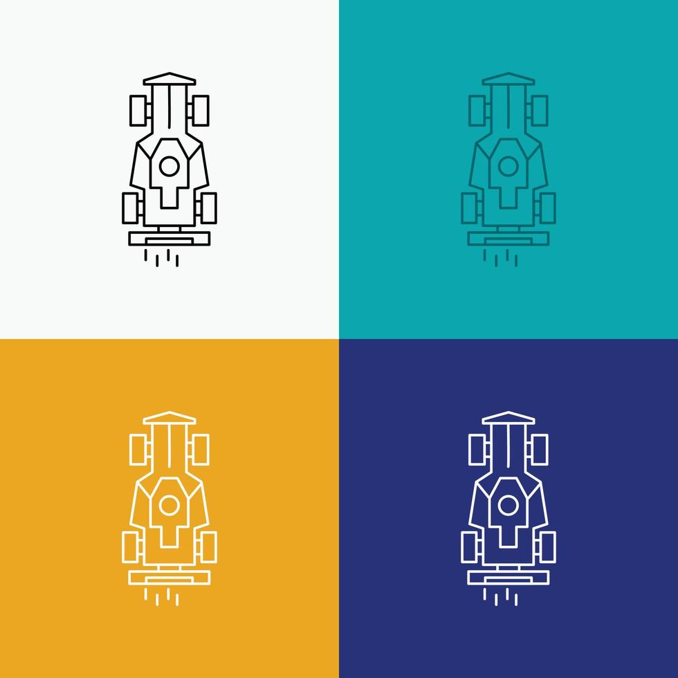 Car. formula. game. racing. speed Icon Over Various Background. Line style design. designed for web and app. Eps 10 vector illustration