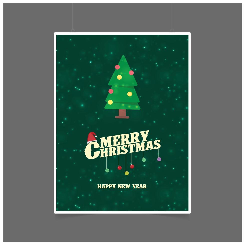 Merry Christmas and Happy new Year tree background vector