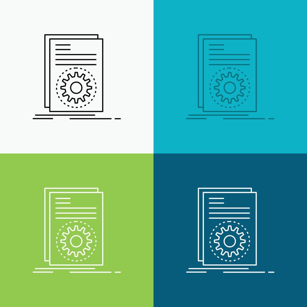 Code. executable. file. running. script Icon Over Various Background. Line style design. designed for web and app. Eps 10 vector illustration