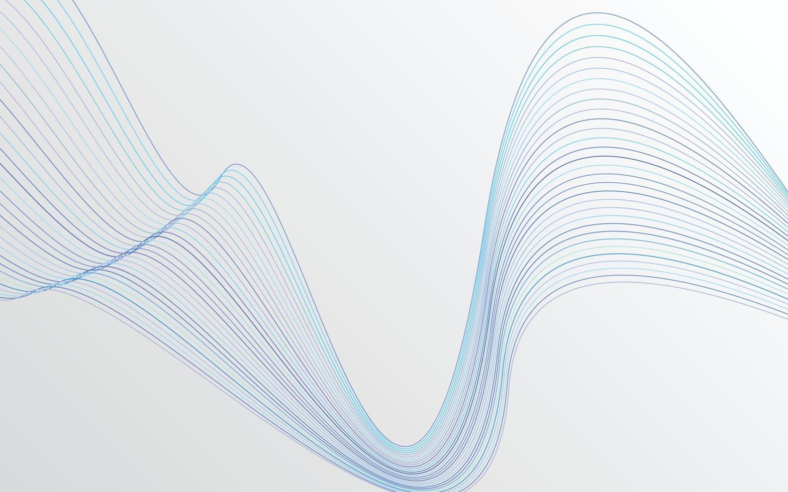 Wave with shadow. Abstract blue lines on a background vector