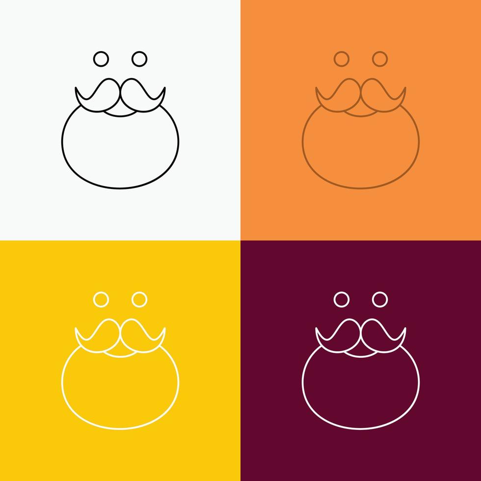 moustache. Hipster. movember. santa. Beared Icon Over Various Background. Line style design. designed for web and app. Eps 10 vector illustration