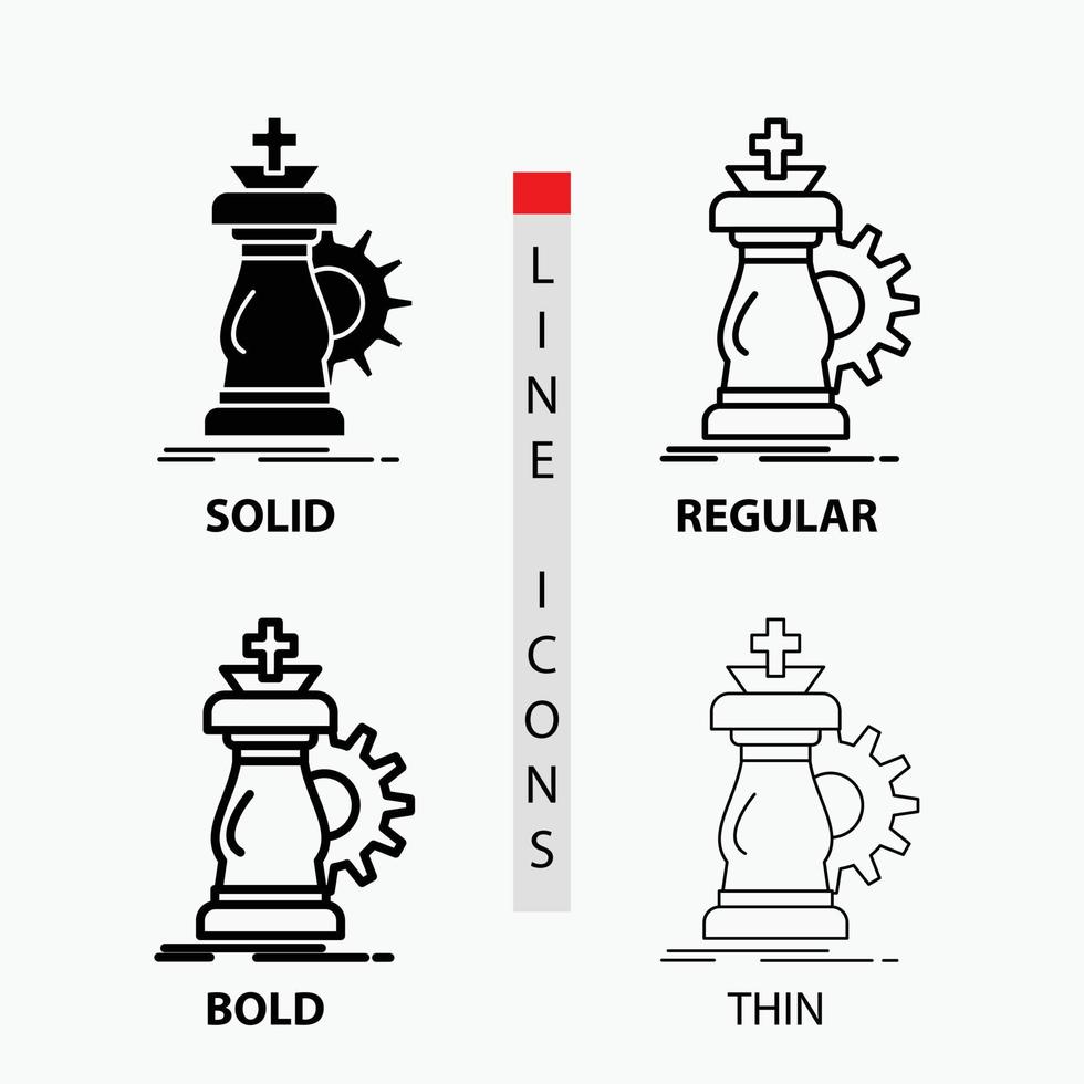 strategy. chess. horse. knight. success Icon in Thin. Regular. Bold Line and Glyph Style. Vector illustration