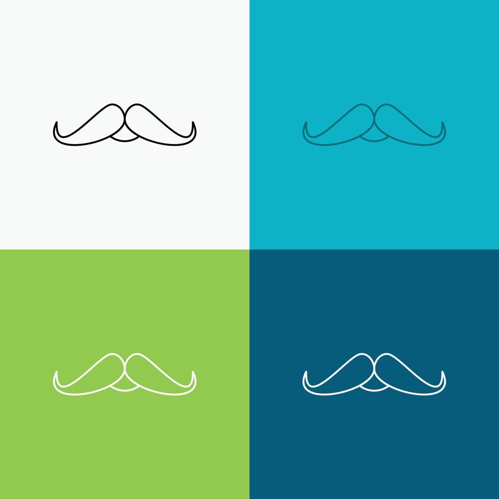 moustache. Hipster. movember. male. men Icon Over Various Background. Line style design. designed for web and app. Eps 10 vector illustration