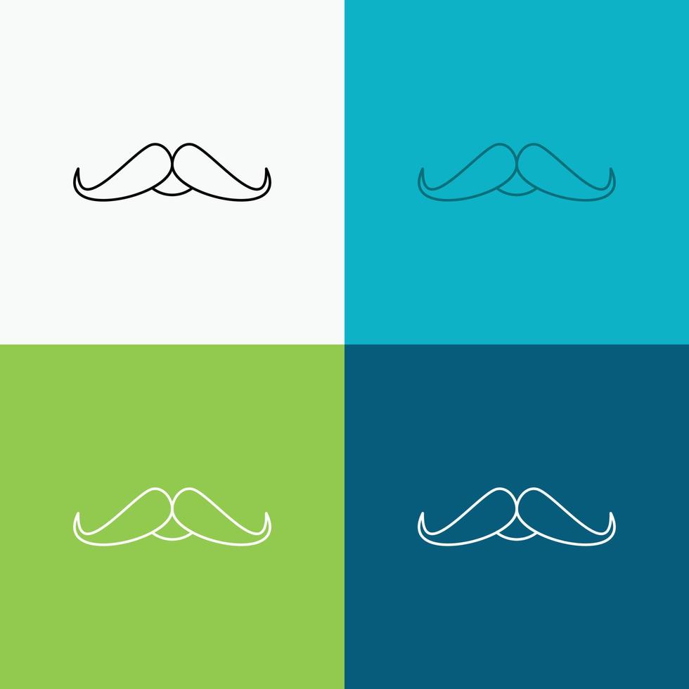 bigote. inconformista. movimiento masculino. icono de hombres sobre varios antecedentes. diseño de estilo de línea. diseñado para web y aplicación. eps 10 ilustración vectorial vector